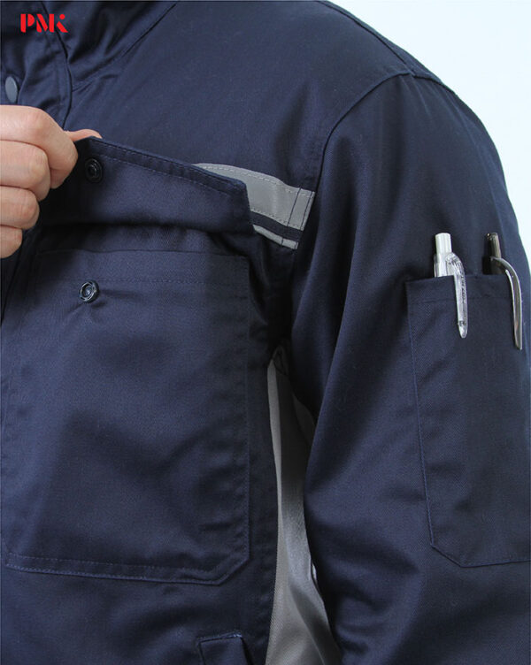 เสื้อช็อปแขนยาว Active Pro สีกรมท่าตัดต่อเทา - Image 6