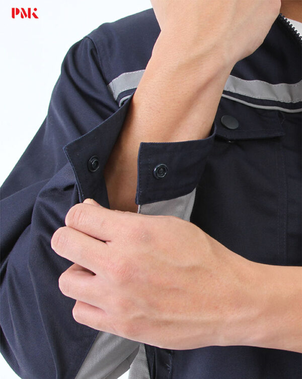เสื้อช็อปแขนยาว Active Pro สีกรมท่าตัดต่อเทา - Image 7