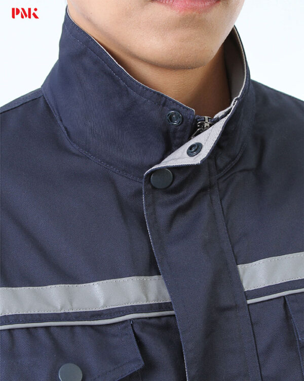 เสื้อช็อปแขนยาว Active Pro สีกรมท่าตัดต่อเทา - Image 9