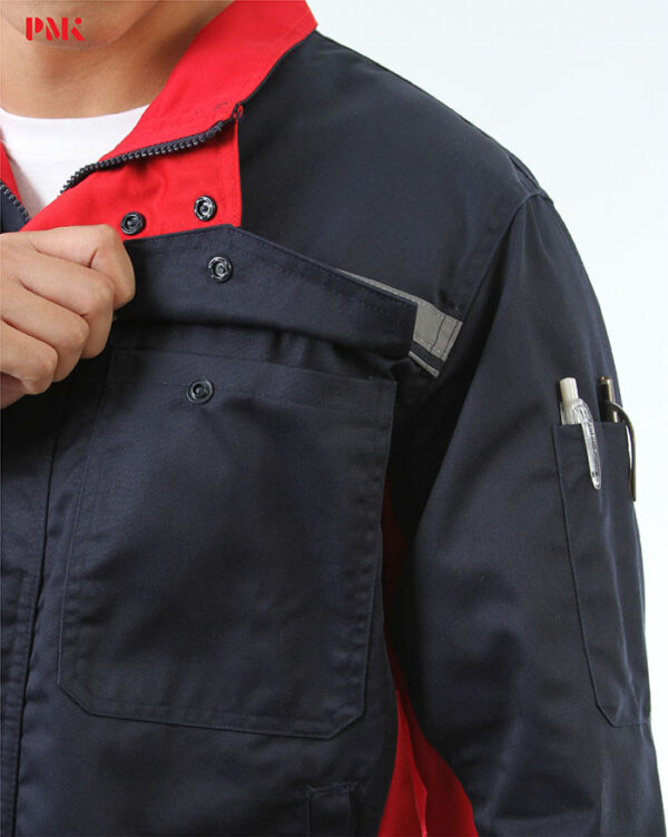 เสื้อช็อปแขนยาว Active Pro สีกรมท่าตัดต่อแดง - Image 6