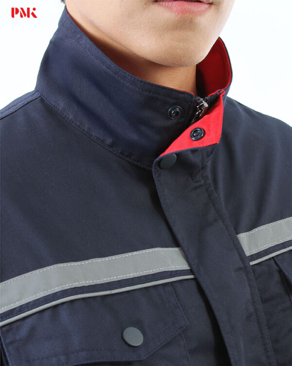 เสื้อช็อปแขนยาว Active Pro สีกรมท่าตัดต่อแดง - Image 9