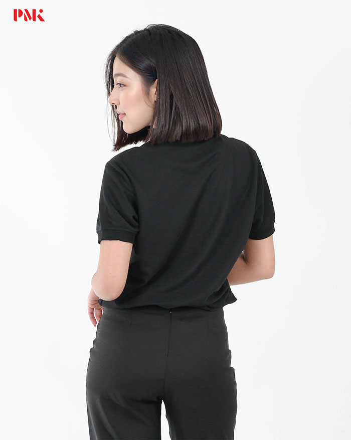 เสื้อโปโล Kaneko Charisma KM010 สีดำล้วน - Image 7