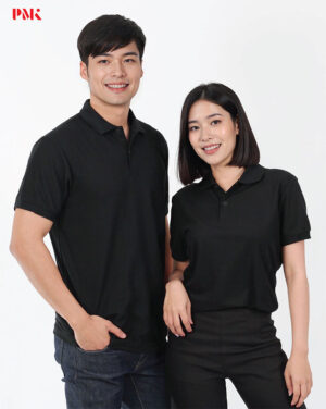 เสื้อโปโล Kaneko Charisma KM010 สีดำล้วน