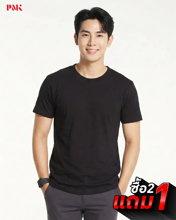 เสื้อยืดคอกลม Ultra Light Cotton สีดำ