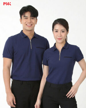 เสื้อโปโล CoolPlus CA Zipper Wear สีกรมท่า