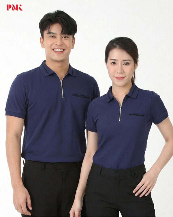 เสื้อโปโล CoolPlus CA Zipper Wear สีกรมท่า