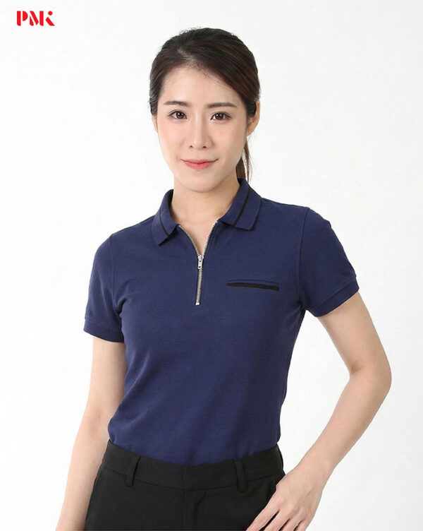 เสื้อโปโล CoolPlus CA Zipper Wear สีกรมท่า