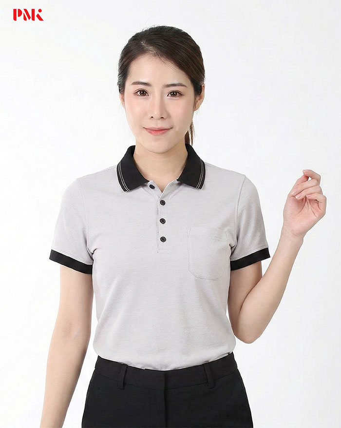 เสื้อโปโล Coolplus CZ Knit Collar สีเทา - Image 6