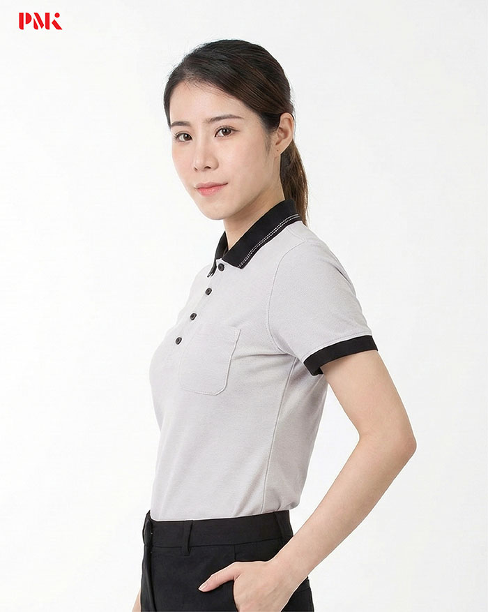 เสื้อโปโล Coolplus CZ Knit Collar สีเทา - Image 7