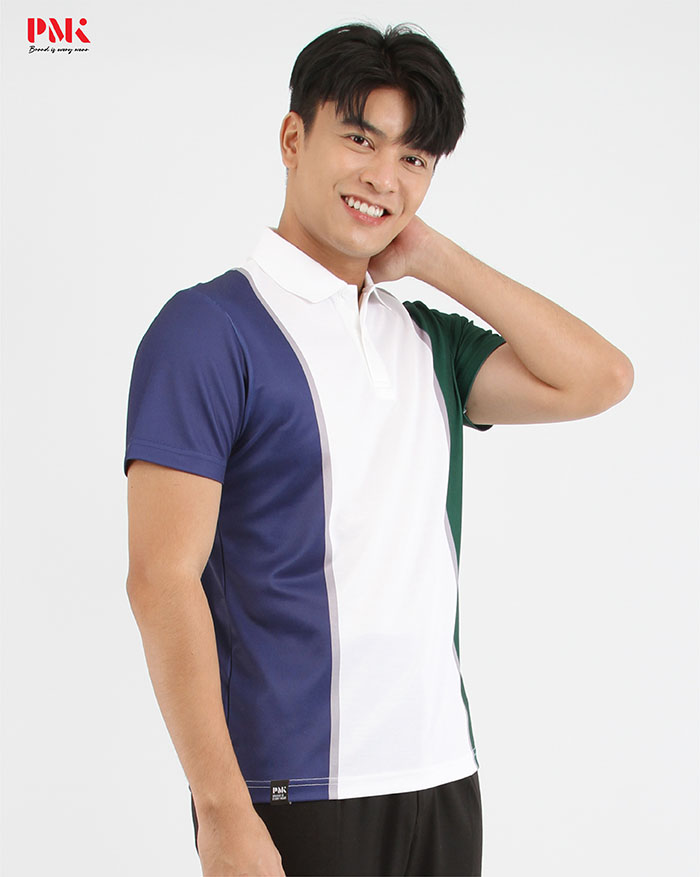 เสื้อโปโลพิมพ์ลาย Printed Pique EPPS03 สีเขียว-กรมท่า - Image 3