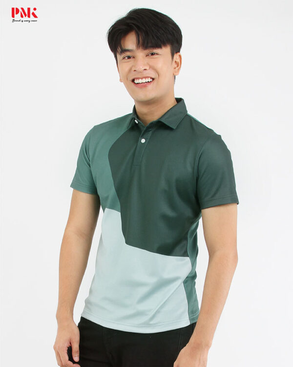 เสื้อโปโลพิมพ์ลาย Graphene Printed EPPS04 สีเขียว