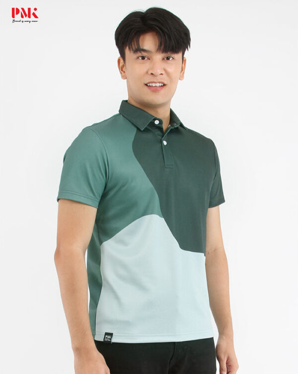 เสื้อโปโลพิมพ์ลาย Graphene Printed EPPS04 สีเขียว