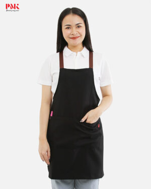 ผ้ากันเปื้อน Solon X Twotone สีดำสายน้ำตาล