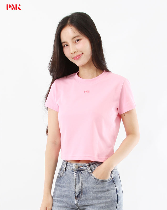 เสื้อยืด Crop สีชมพู - Image 4