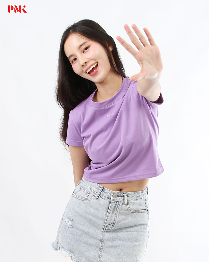 เสื้อยืด Crop สีม่วง - Image 3