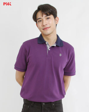 เสื้อโปโล Coolplus Coolway สีม่วงปกกรมท่า