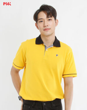 เสื้อโปโล Coolplus Coolway สีเหลืองปกดำ