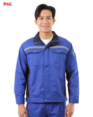 เสื้อช็อปแขนยาว Active Pro สีน้ำเงินตัดต่อกรมท่า