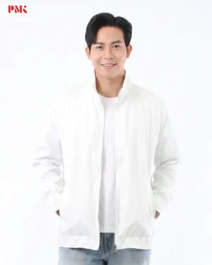 แจ็คเก็ต Simply คอจีน สีขาว