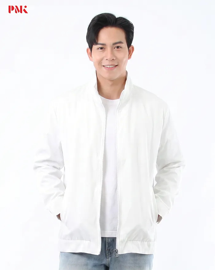 แจ็คเก็ต Simply คอจีน สีขาว