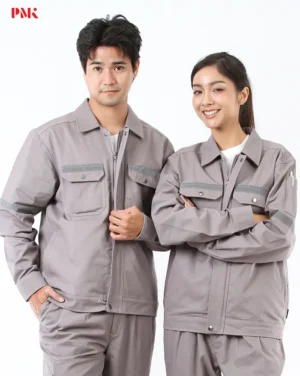 เสื้อช็อปแขนยาว VSF สีเทา