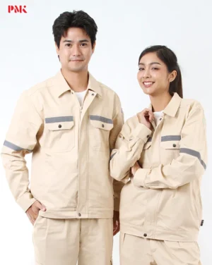 เสื้อช็อปแขนยาว VSF สีกากี