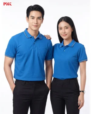 เสื้อโปโล Kaneko Charisma KM012 สีฟ้าน้ำทะเล