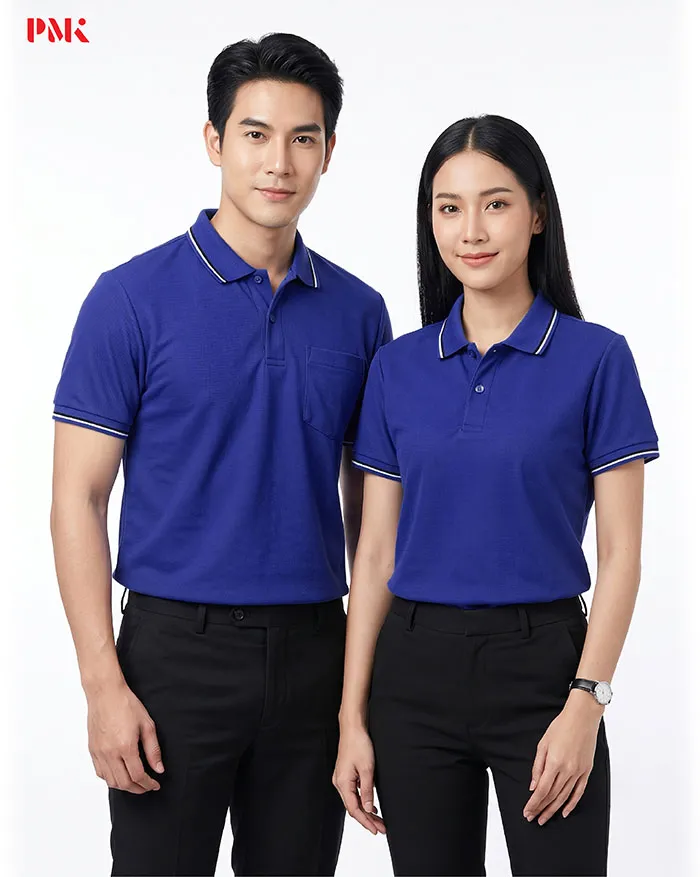 เสื้อโปโล Kaneko Charisma KM013 สีน้ำเงิน