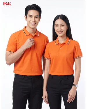 เสื้อโปโล Kaneko Charisma KM015 สีส้ม