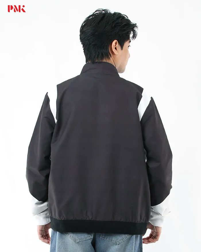 แจ็คเก็ตผ้าไมโครพีชตัดต่อพิมพ์ลาย สีดำ-ขาว - Image 5