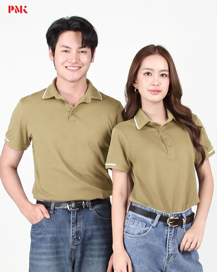 เสื้อโปโล Cotton Hybrid Pique สีกากี
